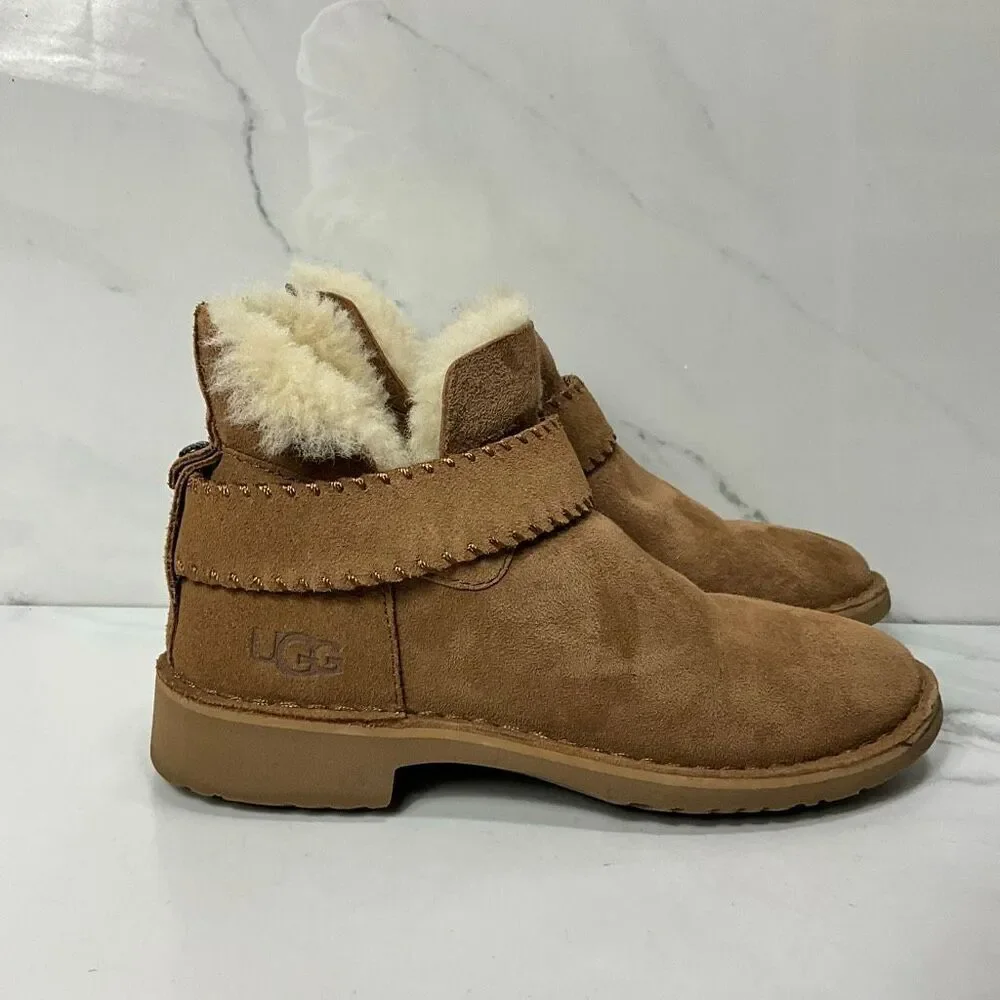 UGG MaKay Chestnut Shearling Ankle Boots
